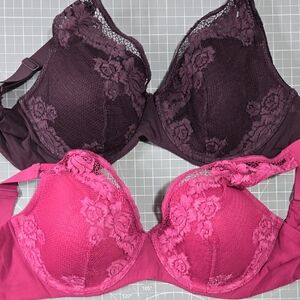 Beautiful lace women's bra set - Purple and Pink 34G 34DDDD